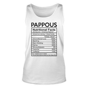 Pappous Grandpa Gift Pappous Nutritional Facts Unisex Tank Top - Seseable