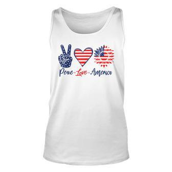 Peace Love America Sunflower Funny 4Th Of July Fireworks Unisex Tank Top - Seseable
