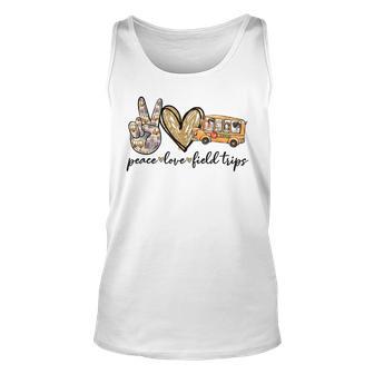 Peace Love Field Trips Best Teacher Ever Field Trips Vibes Unisex Tank Top - Thegiftio