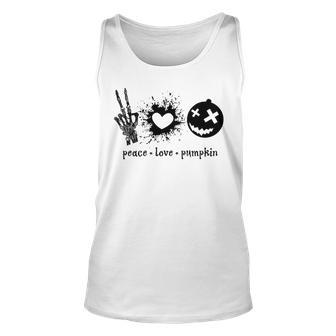 Peace Love Pumpkin Halloween Unisex Tank Top | Favorety CA