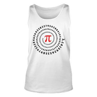 Pi Π Spiral Science Mathematics Math Irrational Number Sequence Unisex Tank Top | Favorety