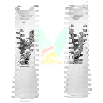 Pineapple Skull Christmas In July Santa Hat For Surfers Unisex Tank Top - Thegiftio UK
