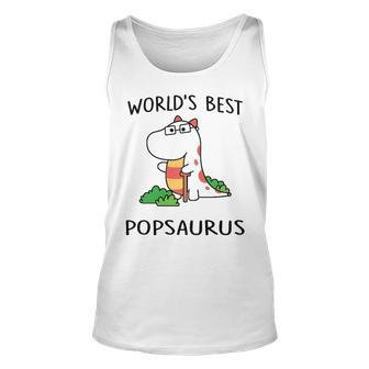 Pop Grandpa Gift Worlds Best Popsaurus Unisex Tank Top - Seseable