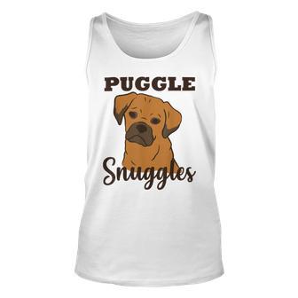 Puggle Dog Snuggles Funny Cute Pug Beagle Mom Dad Unisex Tank Top | Favorety