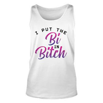 Womens I Put The Bi In Bitch Bisexual Pride Flag Lgbt Tank Top | Mazezy