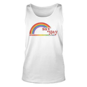 Rainbow Say Gay Protect Queer Kids Pride Month Lgbt Unisex Tank Top - Seseable
