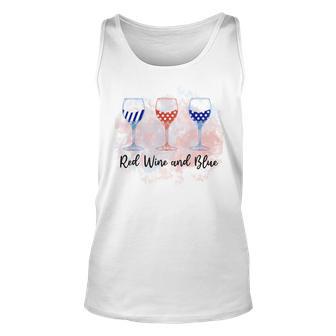 Red Wine Blue 4Th Of July Wine Red White Blue Wine Glasses Unisex Tank Top | Favorety UK