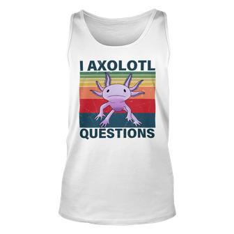 Retro I Axolotl Questions Funny Cute Axolotl Unisex Tank Top | Favorety AU