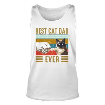 Retro Vintage Best Cat Dad Ever Fathers Day Siamese Cat Unisex Tank Top | Mazezy