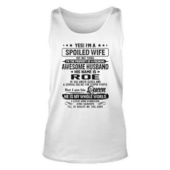 Roe Name Gift Spoiled Wife Of Roe Unisex Tank Top - Seseable