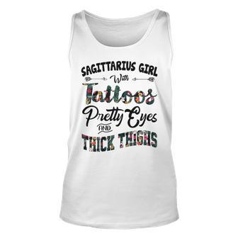 Sagittarius Girl Gift Sagittarius Girl With Tattoos Pretty Eyes And Thick Thighs Unisex Tank Top - Seseable