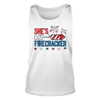 Shes My Firecracker 4Th July Matching Couples His And Hers Unisex Tank Top - Seseable