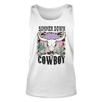 Simmer Down Cowboy Western Style Gift Unisex Tank Top | Favorety DE