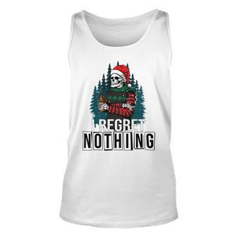 Skeleton Santa I Regret Nothing Christmas Unisex Tank Top | Favorety UK