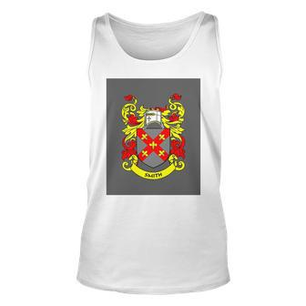 Smith Family Coat Of Arms Red And Gold House Shield Gray Background Graphic T Shirt Unisex Tank Top - Seseable
