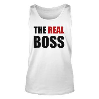 The Real Boss Couples Relationship Funny Unisex Tank Top | Mazezy