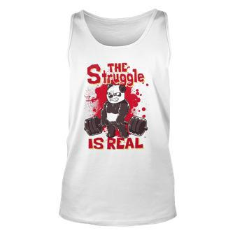 The Struggle Is Real Panda Fitness Gym Bodybuilding Unisex Tank Top | Mazezy