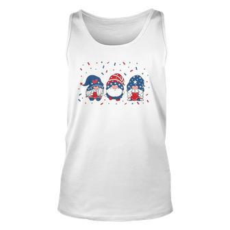 Three Gnomes Celebrating Independence Usa Day 4Th Of July Unisex Tank Top | Mazezy