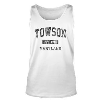 Towson Maryland Md Vintage Athletic Sports Design Unisex Tank Top | Mazezy
