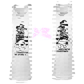 Trap Shooting Mom Messy Bun Hair Glasses Unisex Tank Top | Seseable UK