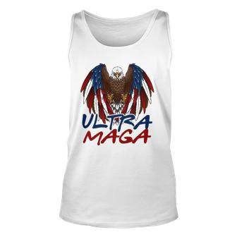 Ultra Maga Eagle American Flag Funny Anti Joe Biden Unisex Tank Top | Mazezy