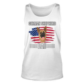 Usa Us Flag 4Th Of July Fathers Day German Shepherd Dad Unisex Tank Top - Seseable
