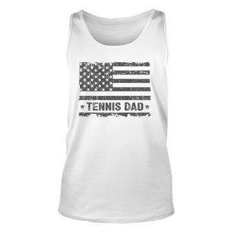 Vintage Tennis Dad America Us Flag Patriot Funny Gift Unisex Tank Top | Mazezy