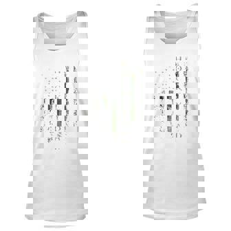 Vintage Usa American Camo Flag Proud Hockey Dad Silhouette Unisex Tank Top | Mazezy
