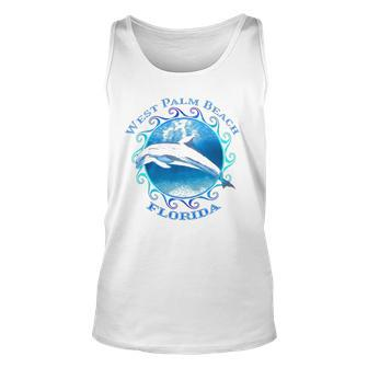 West Palm Beach Florida Vacation Souvenir Dolphin Unisex Tank Top | Mazezy