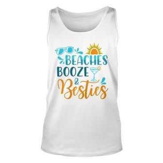Womens Beaches Booze & Besties Funny Beach Lover Summer Vacation Unisex Tank Top - Thegiftio UK