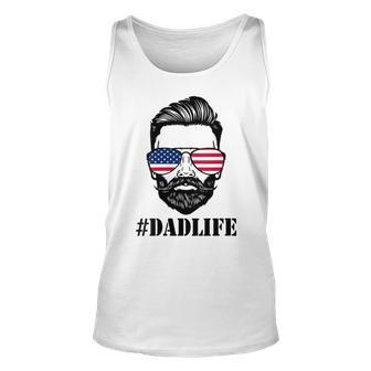 Womens Dad Life Sunglasses American Flag Fathers Day 4Th Of July Unisex Tank Top - Seseable