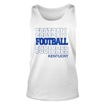 Womens Football Kentucky In Modern Stacked Lettering Unisex Tank Top | Mazezy