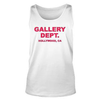 Womens Gallery Dept Hollywood Ca Clothing Brand Gift Able Unisex Tank Top | Mazezy