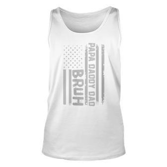 Womens Papa Daddy Dad Bruh Fathers Day 4Th Of July Usa Flag Gift Unisex Tank Top - Seseable