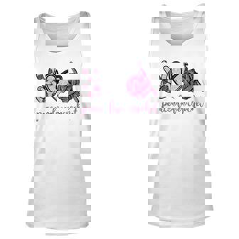 Womens Peace Love Crochet Funny Crocheting Lover Gift Unisex Tank Top - Thegiftio UK