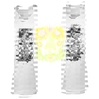 Yellow Spring Flower Pattern For Women Cute Dandelion Gnome Unisex Tank Top - Thegiftio