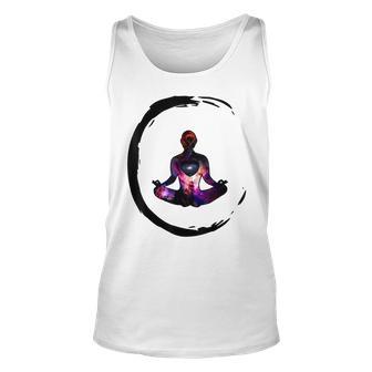 Zen Buddhism Inspired Enso Cosmic Yoga Meditation Art Unisex Tank Top - Seseable