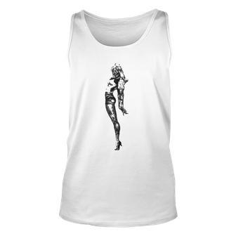Zombie Pin-Up Girl Unisex Tank Top | Mazezy