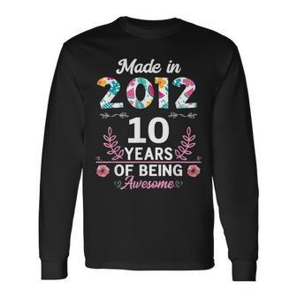 10 Years Old 10Th Birthday Born In 2012 Women Girls V2 Long Sleeve T-Shirt - Seseable