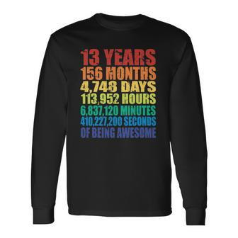 13Th Birthday For Boys & Girls 13 Years Of Being Awesome Long Sleeve T-Shirt | Mazezy