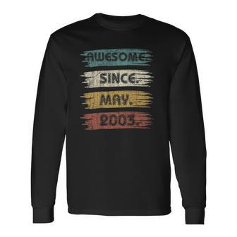 19 Years Old Awesome Since May 2003 19Th Birthday Long Sleeve T-Shirt | Mazezy