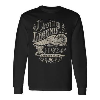 1924 Birthday Living Legend Since 1924 Long Sleeve T-Shirt - Seseable