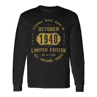 1940 October Birthday 1940 October Limited Edition Long Sleeve T-Shirt - Seseable