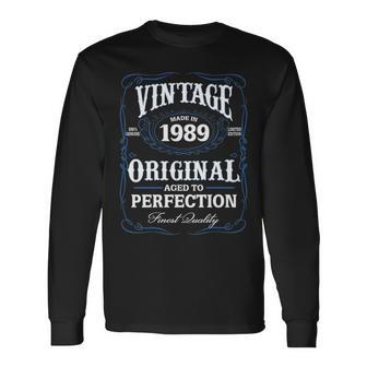 1989 Birthday 1989 Vintage Aged To Perfection Long Sleeve T-Shirt - Seseable
