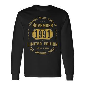 1991 November Birthday 1991 November Limited Edition Long Sleeve T-Shirt - Seseable