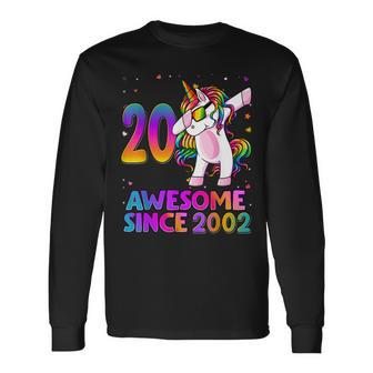 20 Year Old Unicorn Dabbing 20Th Birthday Girl Unicorn Party Long Sleeve T-Shirt - Seseable
