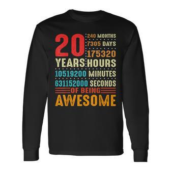 20 Years Old 20Th Birthday Vintage 240 Months For Boy Girl Long Sleeve T-Shirt - Seseable
