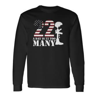 22 Lives A Day Is Too Many Happy Veterans Day Graphic Long Sleeve T-Shirt T-Shirt | Mazezy