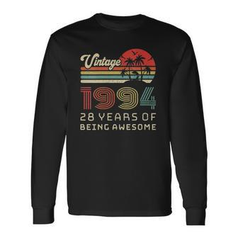 28 Years Old Birthday Vintage 1994 28Th Birthday Long Sleeve T-Shirt T-Shirt | Mazezy