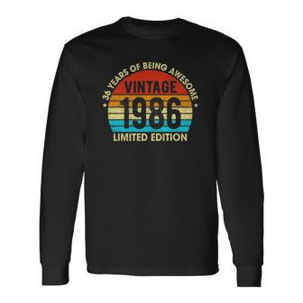 36 Years Old Vintage 1986 Limitededition Retro 36Th Birthday Long Sleeve T-Shirt | Mazezy